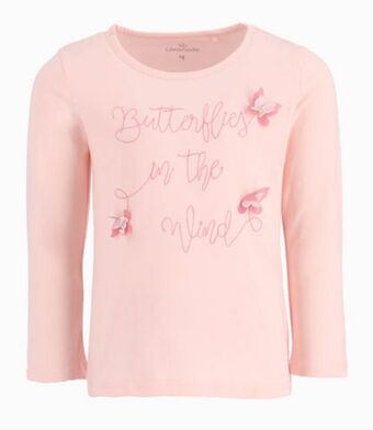 Limonada Polera niña con mariposas rosado oferta