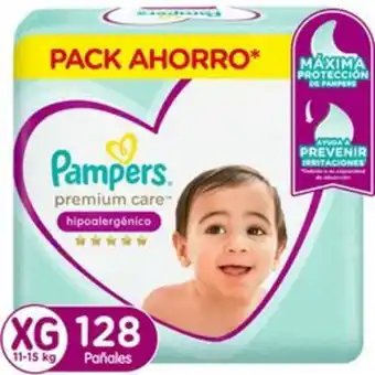 Salcobrand Pañales desechables pampers premium care xg 128 unidades oferta