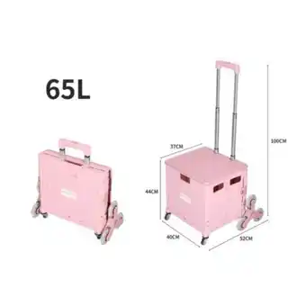 Linio Carro de compras plegable 65 lt ( carrito de feria)-rosa oferta