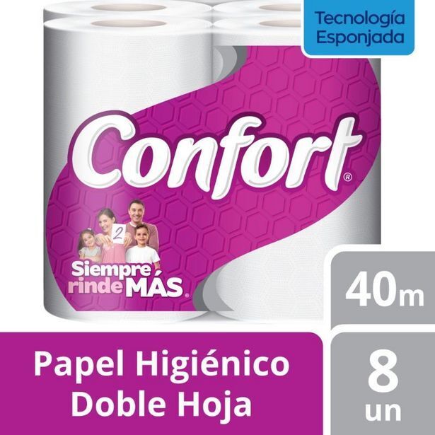 Super Bodega a Cuenta Papel higiénico doble hoja 40mts 8u confort oferta