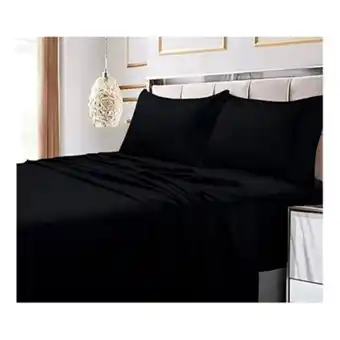Linio Juego de sabanas negras 2.0 plazas (queen) - 144 hilos oferta
