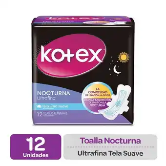 Santa Isabel Toallas higiénicas kotex nocturna ultrafina suave 12 un. oferta