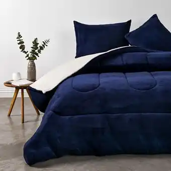 Cannon Home Plumón sherpa 2 plazas liso azul oferta