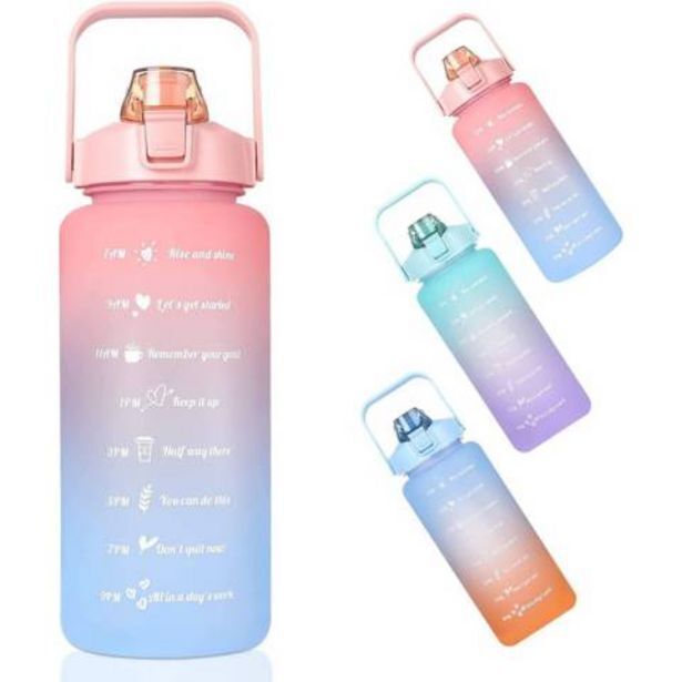 Linio Botella agua motivacional 2ltr celeste con stickers oferta