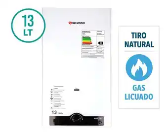 Paris Calefont ionizado tiro natural 13 lts gas licuado oferta