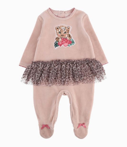 Limonada Enterito recién nacida con vuelos animal print beige oferta