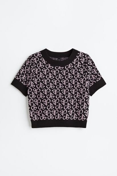 H&M Top cropped de punto oferta