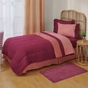 Velutti Plumon bicolor sherpa single burdeo-palo rosa oferta