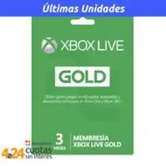 Tarjeta xbox live gold 3 meses