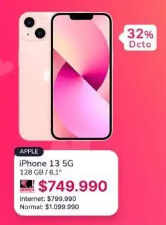 Abcdin iPhone 13 5G 128 GB/6,1" oferta