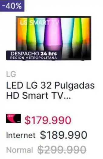 Abcdin LED LG 32 Pulgadas HD Smart TV... oferta