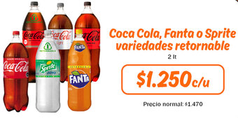Mayorista 10 Coca Cola, Fanta o Sprite variedades retornable 2 It oferta
