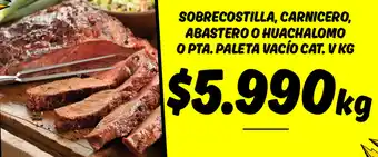 Mayorista 10 SOBRECOSTILLA, CARNICERO, ABASTERO O HUACHALOMO O PTA. PALETA VACÍO CAT. V KG oferta