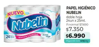 Mayorista 10 PAPEL HIGIÉNICO NUBELIN doble hoja 24un x 25mt. oferta