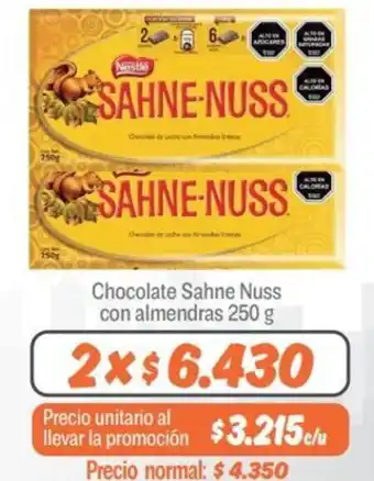 Mayorista 10 Chocolate Sahne Nuss con almendras 2 x 250 g oferta