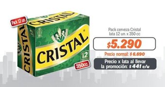 Mayorista 10 Pack cerveza Cristal lata 12 un. x 350 cc oferta