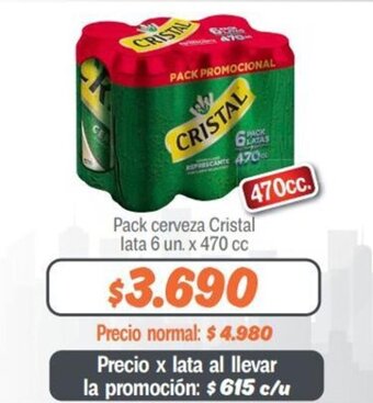 Mayorista 10 Pack cerveza Cristal lata 6 un. x 470 cc oferta