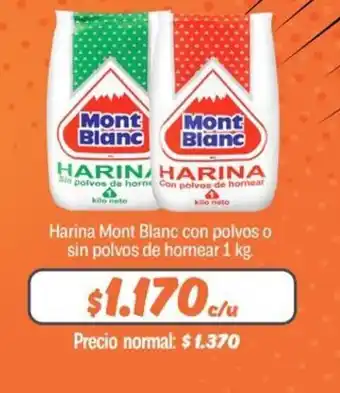 Mayorista 10 Harina Mont Blanc con polvos o sin polvos de hornear 1 kg. oferta