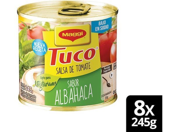 Ripley Salsa de tomate maggi® tuco con albahaca 245g x8 latas oferta