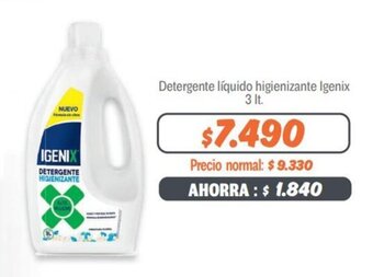 Mayorista 10 Detergente líquido higienizante Igenix 3 lt. oferta