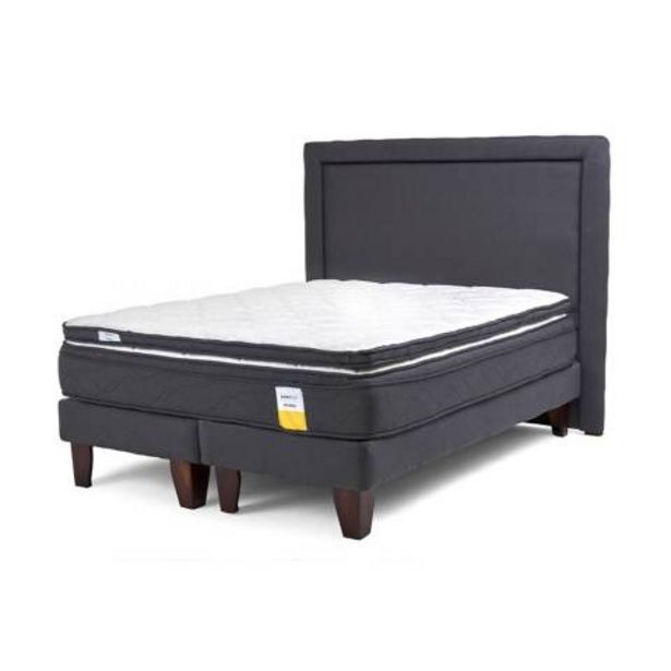 Linio Cama europea eurotop king bd 180x200 cm + topper + respaldo oferta