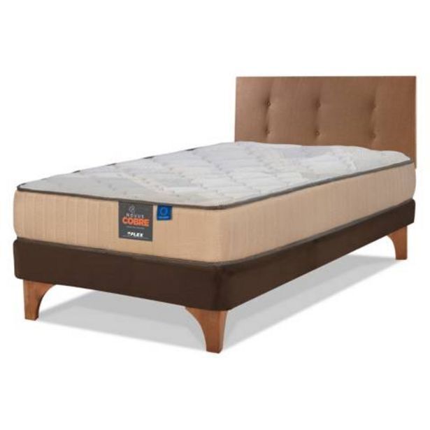 Linio Cama europea novus cobre 1.5 plazas 105x200 + respaldo royal café oferta