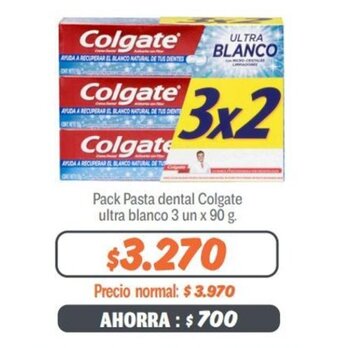 Mayorista 10 Pack Pasta dental Colgate ultra blanco 3 un x 90 g. oferta