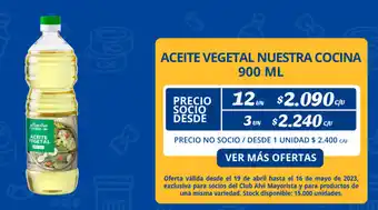 Alvi ACEITE VEGETAL NUESTRA COCINA 12 UN x 900 ML oferta