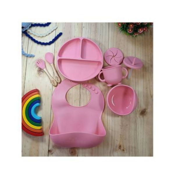 Linio Set alimentación silicona  8 piezas antideslizante - rosa oferta