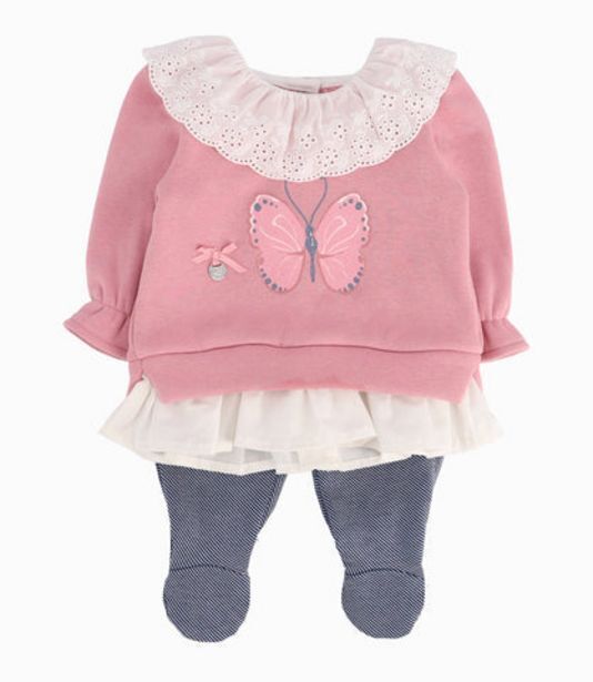 Limonada Conjunto recién nacida con mariposa y vuelos palo rosa oferta