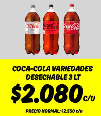 Mayorista 10 COCA-COLA VARIEDADES DESECHABLE 3 LT oferta