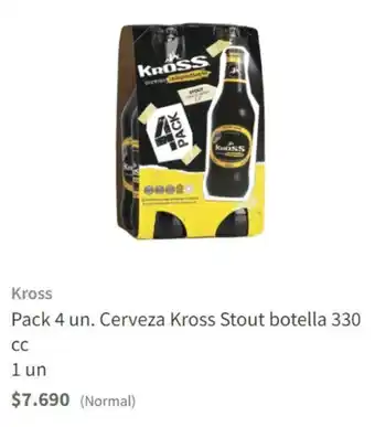 Jumbo Pack 4 un. Cerveza Kross Stout botella 330 oferta