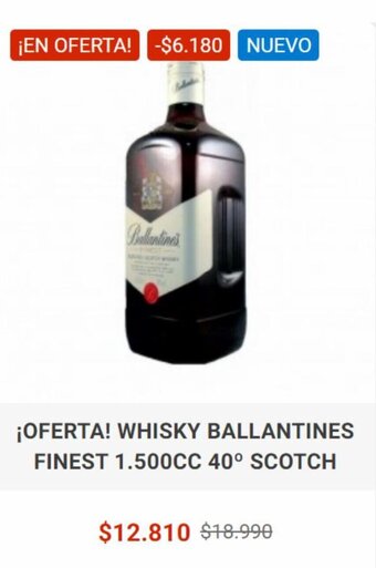 El Cielo WHISKY BALLANTINES FINEST 1.500CC 40° SCOTCH oferta
