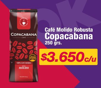 OK Market Café Molido Robusta Copacabana 250 grs. oferta