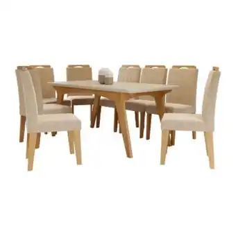 Falabella Juego comedor rosario 8 sillas crema oferta