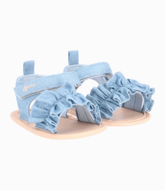 Limonada Sandalia con volantes recién nacida denim celeste 4 kids oferta