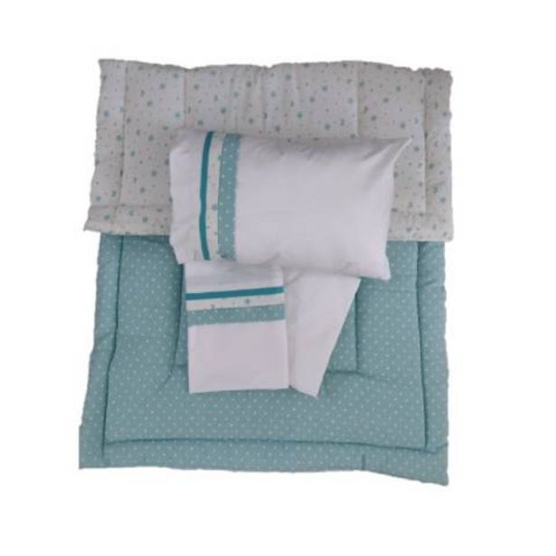 Linio Set cuna colecho 90x55 cm - verde estrella luna y puntos blancos oferta