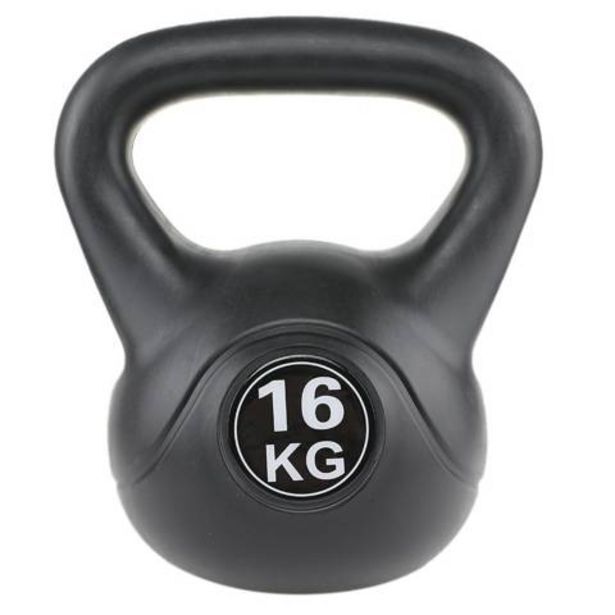 Linio Kettlebell mancuerna pesa rusa cemento 16 kg negro oferta