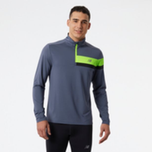 New Balance Polerón running hombre new balance accelerate half zip gris oferta