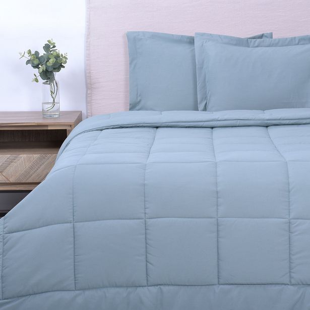 Fabrics Plumón liso king piedra oferta