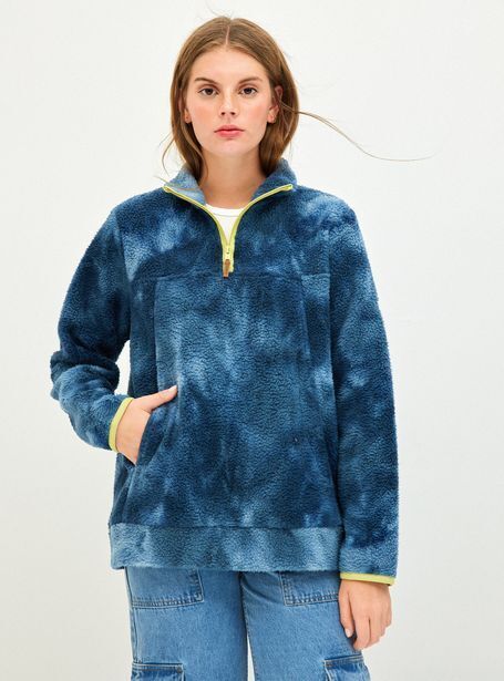 Paris Polar oversize estampado con medio cierre en escote oferta