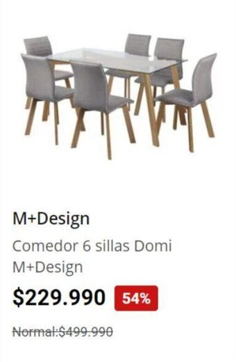 Easy Comedor 6 sillas Domi M+Design oferta