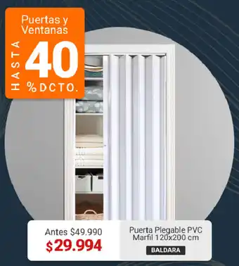 Easy Puerta Plegable PVC Marfil 120 x 200 cm BALDARA oferta