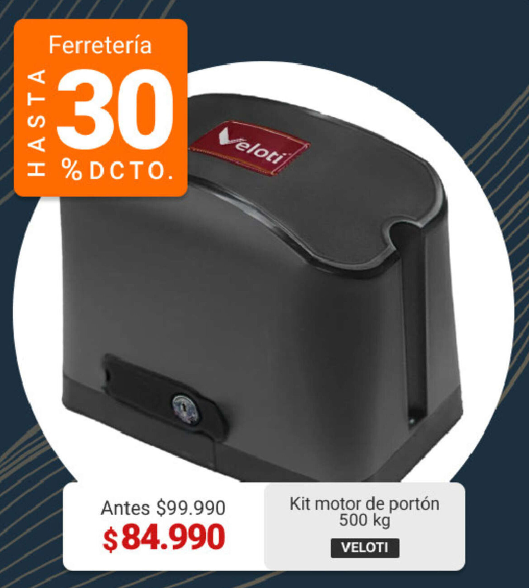 Easy Kit motor de portón 500 kg VELOTI oferta