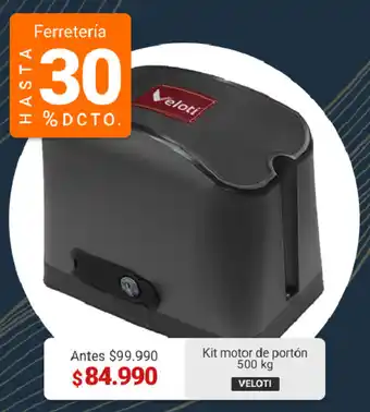 Easy Kit motor de portón 500 kg VELOTI oferta