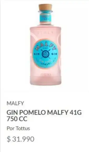 GIN POMELO MALFY 41G 750 CC