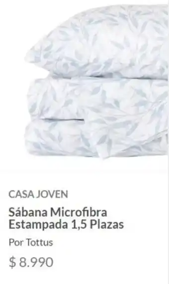 Tottus CASA JOVEN Sábana Microfibra Estampada 1,5 Plazas oferta