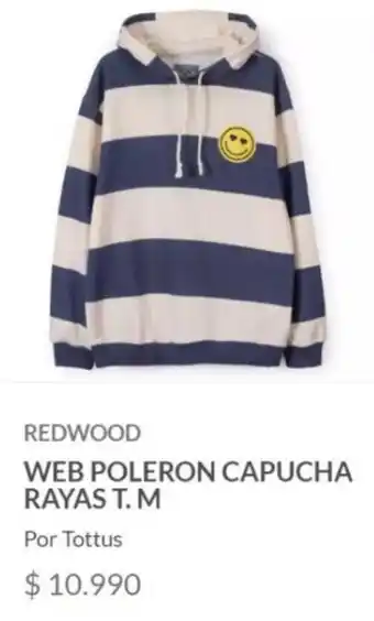 Tottus REDWOOD WEB POLERON CAPUCHA RAYAS T. M oferta