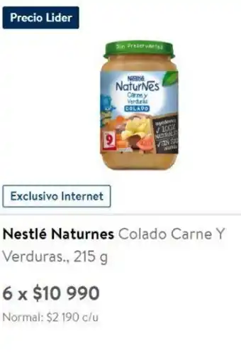 Lider Nestlé Naturnes Colado Carne Y Verduras., 6 x 215 g oferta