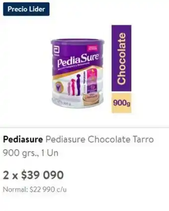 Lider Pediasure Chocolate Tarro 2 x 900 grs. oferta